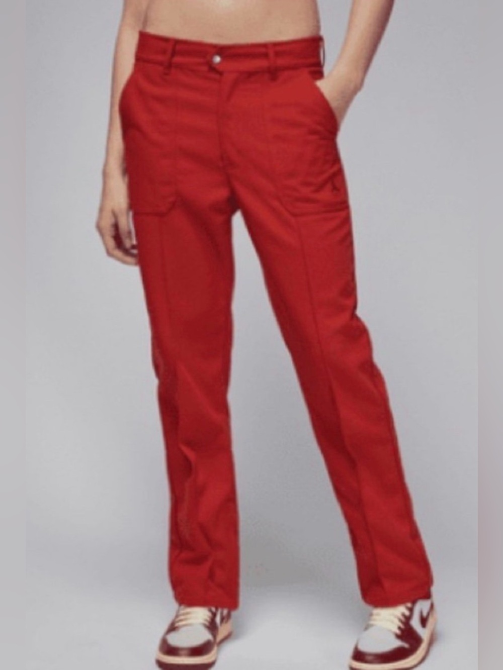 NWT Air Jordan Nike Women's size S Dune Red Woven Utility Pants